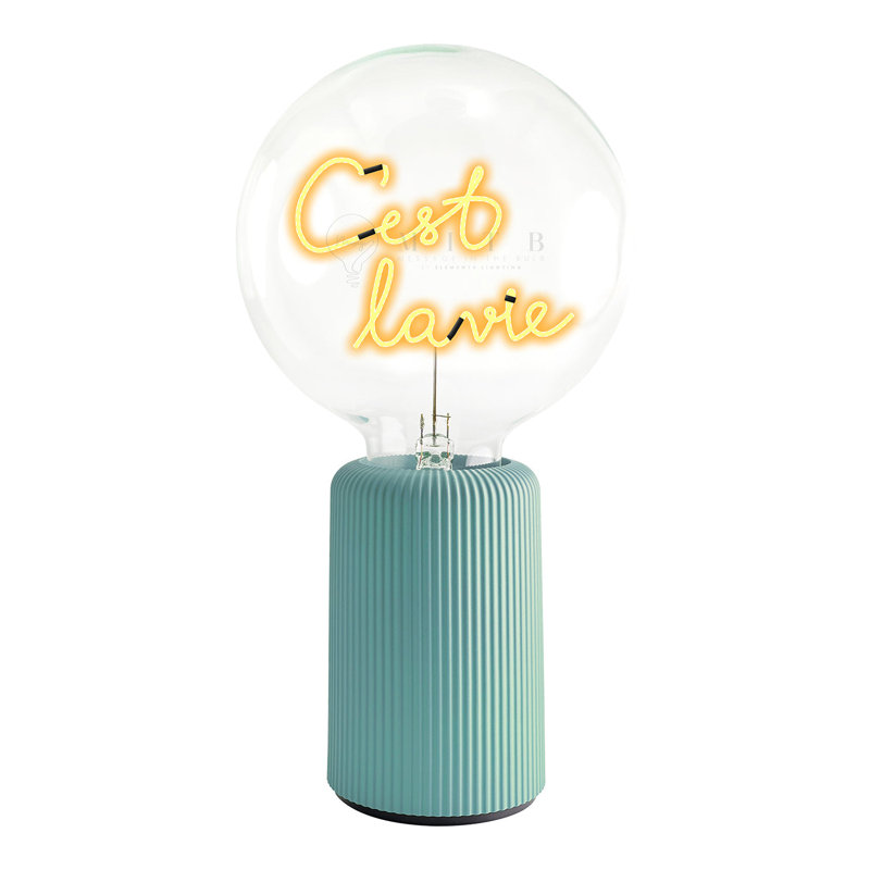 Ampoule C'EST LA VIE Lampe de table ambre avec base PORTABLE Pop Nomad, H 19 po x l 6,8 po x P 13 po, Bleu