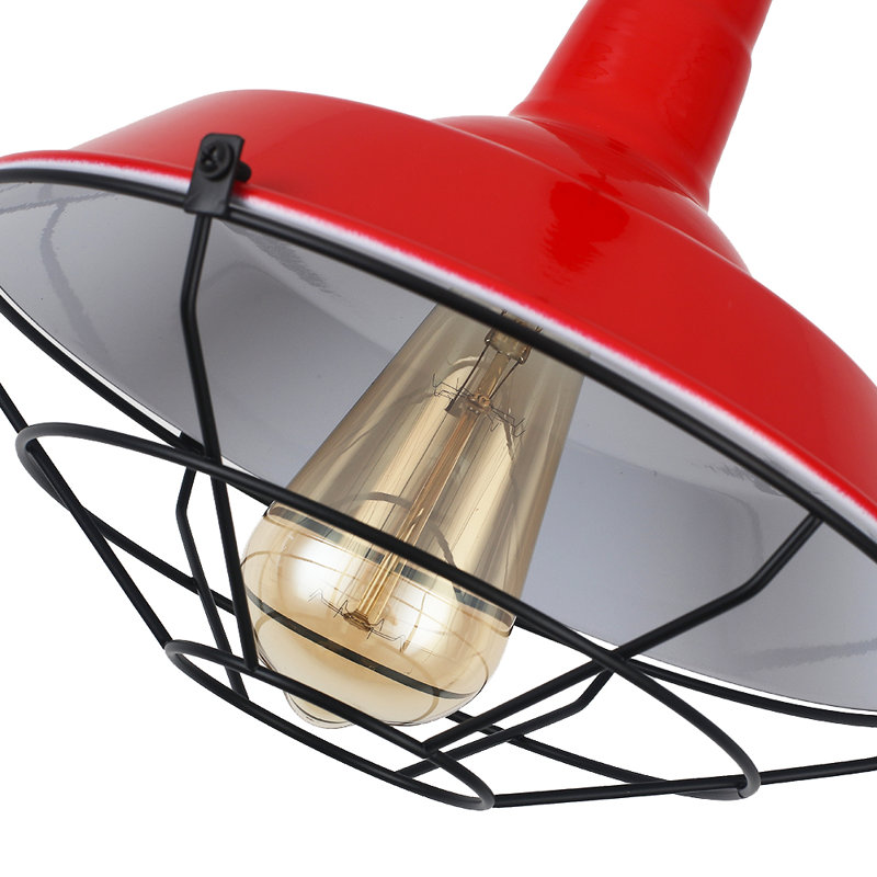 3- Light 10.5 Inches Farmhouse Pendant Light For Kitchen, Dining Room Living , Red