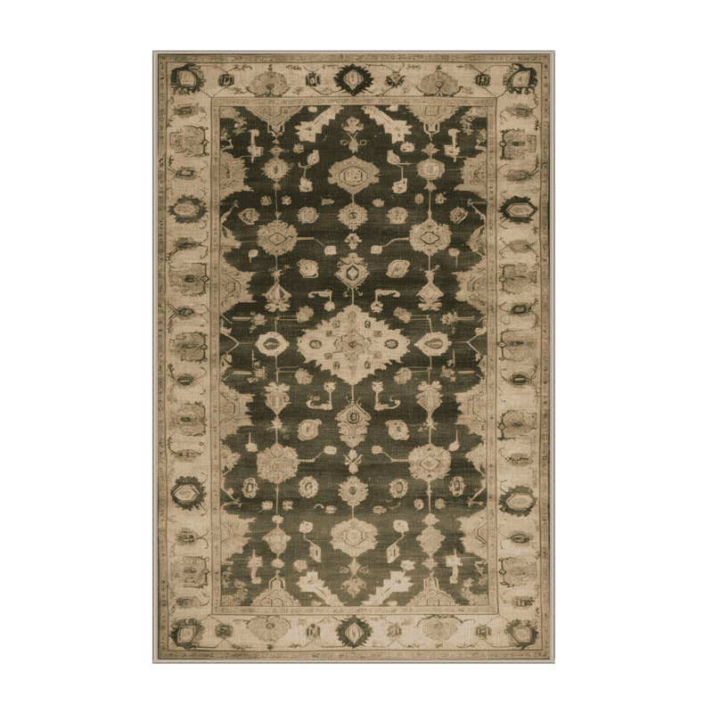 Tapis brun lavable à la machine, Rectangulaire 2 pi x 3 pi