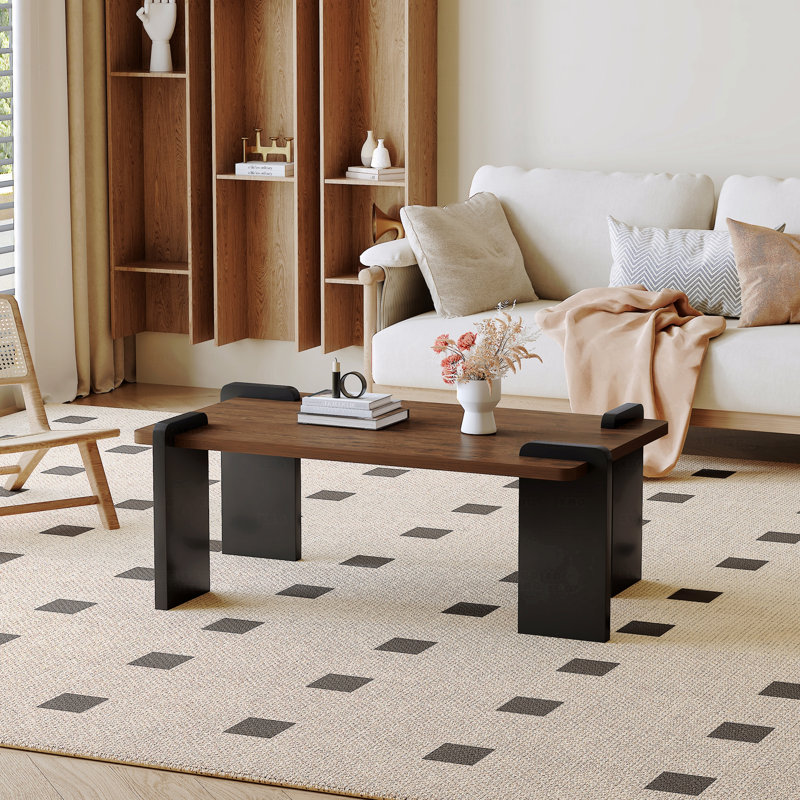 Table basse en panneau de fibres à densité moyenne, Brun