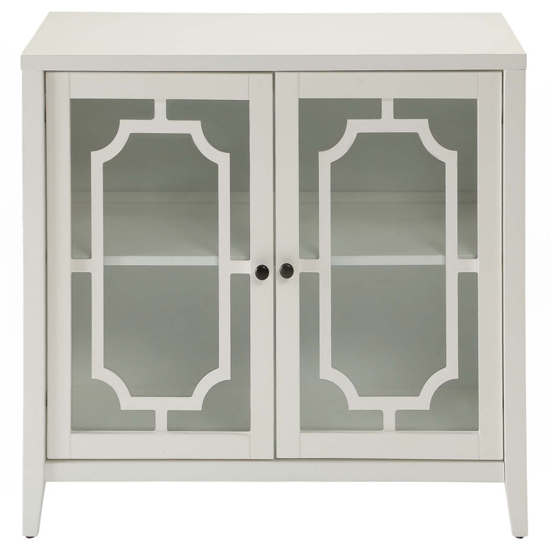 White Console Table With 2 Doors