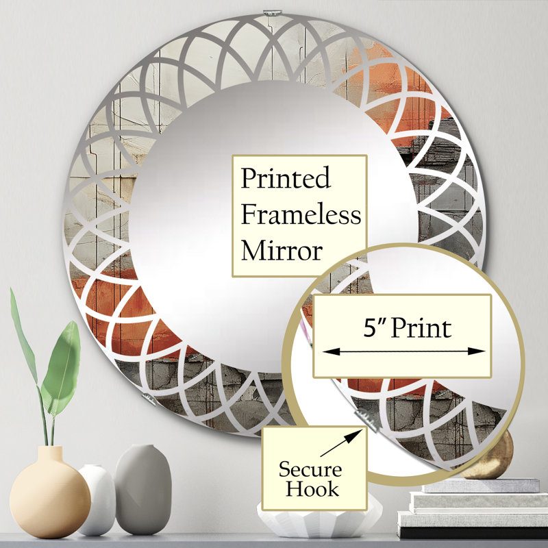 Waymond - Miroir mural rond moderne, 24 po x 24 po