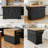54inch Large Kitchen Island with Rubber Wood Drop Leaf, Embossed Texture Rolling Kitchen Cart on 4 Wheels with 4 Doors and 3 Drawers-1854671799