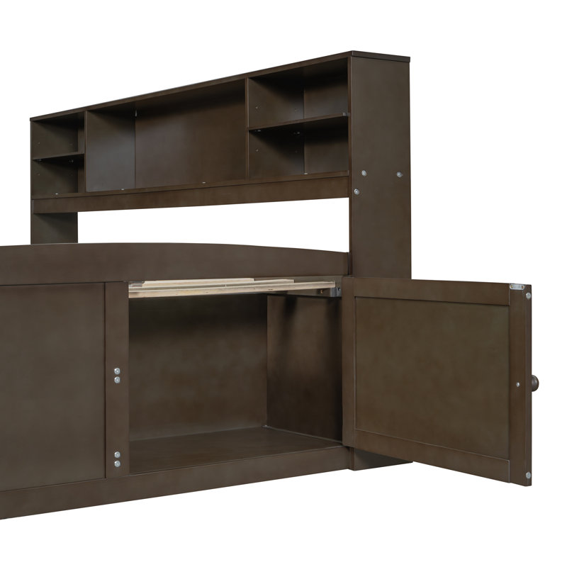 Lits pour enfants en bois pleine grandeur, Brun