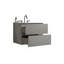 Meuble-lavabo mural gris TIA de 24 po avec lavabo en céramique avec trois trous de robinet, grand meuble-lavabo flottant de rangement pour salle de bain moderne, lavabo une pièce sans drain, pré-assemblé-117866814-117866820