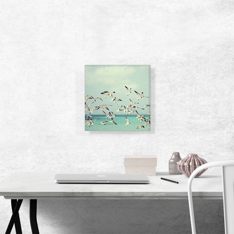 Flying Seagulls Home Decor - reproduction de photo sur toile tendue, H 12 po x l 12 po x P 0,75 po