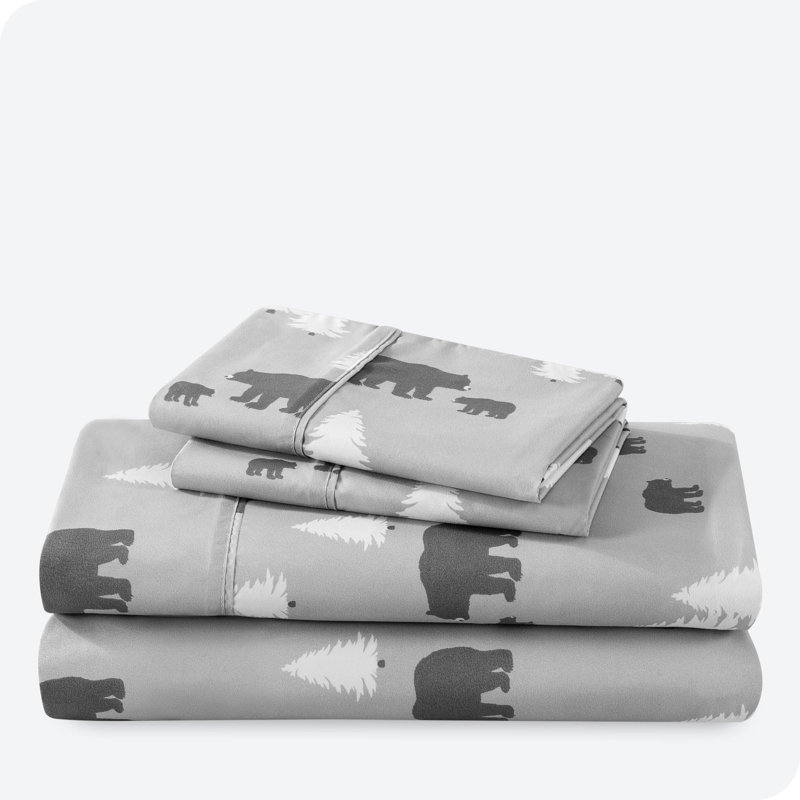 Ensemble de draps en micro-fibre, Ensemble de draps pour très grand lit + un drap-h, Carreaux Buffalo - rouge / noir