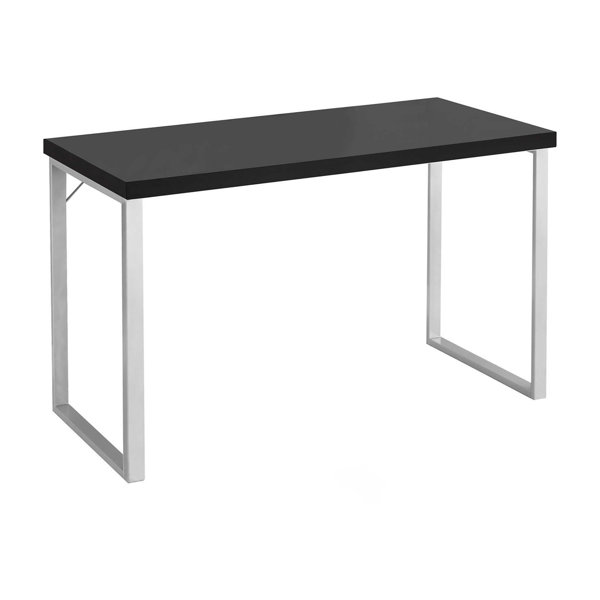 Benjara Clan Computer Desk, 47 Inch Laminated Top, Gray Metal Sled Base ...