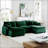 Oversized Modular Cushioned Sofa With Conversible Ottoman