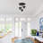Levona 3- Light Semi Flush Mount Ceiling Light with Clear Hammered Glass Shade (Matte Black)-1277010664