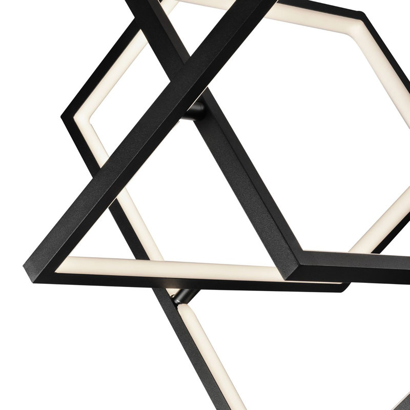 Luminaire suspendu linéaire unique à 3 lumières Graymar, H 60 po x l 16,3 po x P 28 po