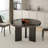 48" Round Faux Marble Mirrored Dining Table