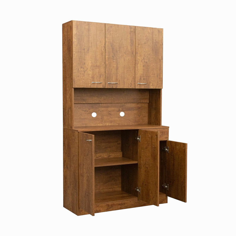 70,87 po de hauteur avec garde-robe et armoire de cuisine, avec 6 portes, 1 tablette ouverte et 1 tiroir pour la chambre à coucher