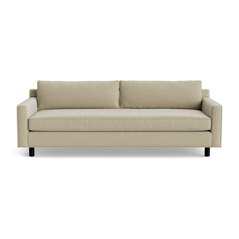 Banc Hunter 100, canapé avec fini bois, H 32 po x l 100 po x P 39 po, Performance Performance - Lin, Noir
