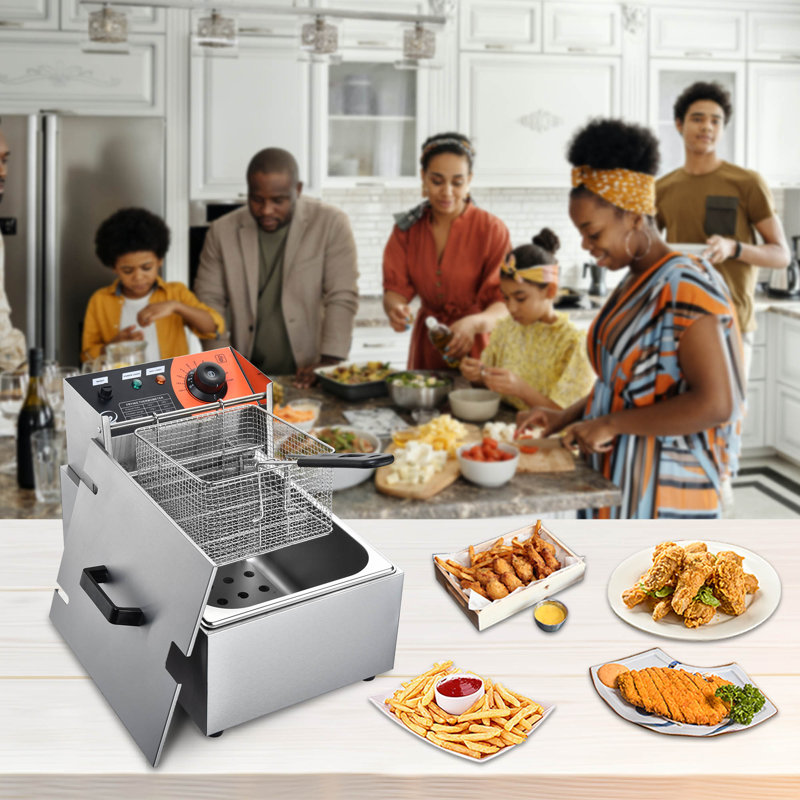 WeChef 12L Countertop Electric Deep Fryer with Basket Single Removable Tank Commercial