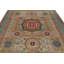 Tapis tribal turc 8 x 10 gris et bleu clair
