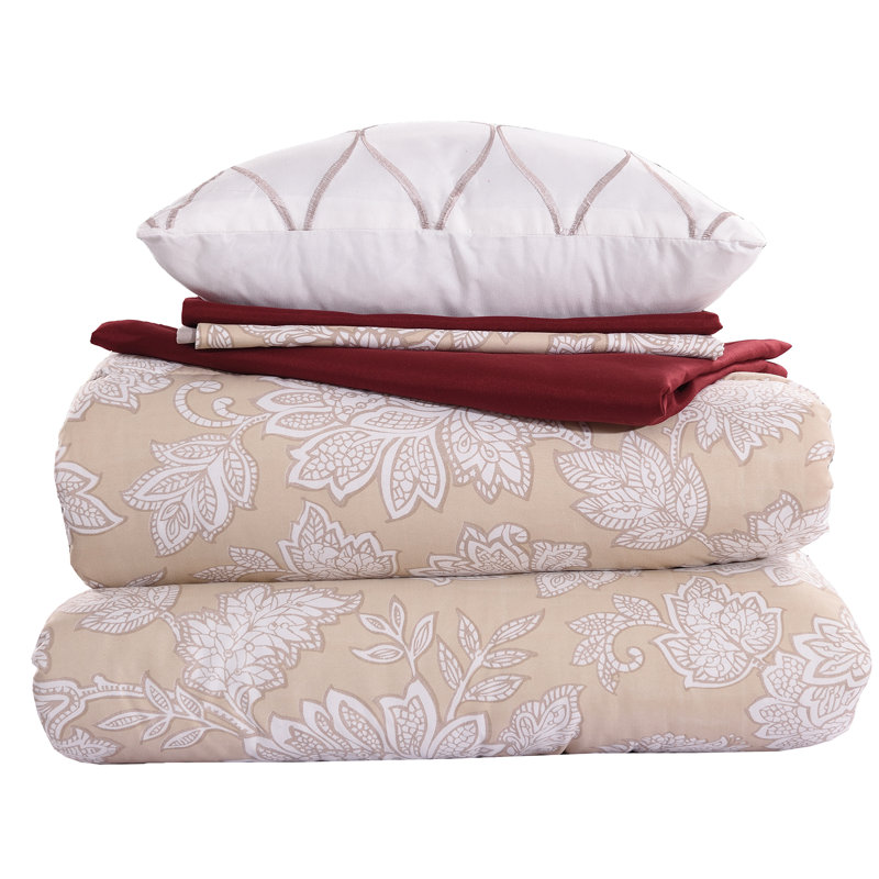  Printed Reversible Comforter Set, Twin Comforter