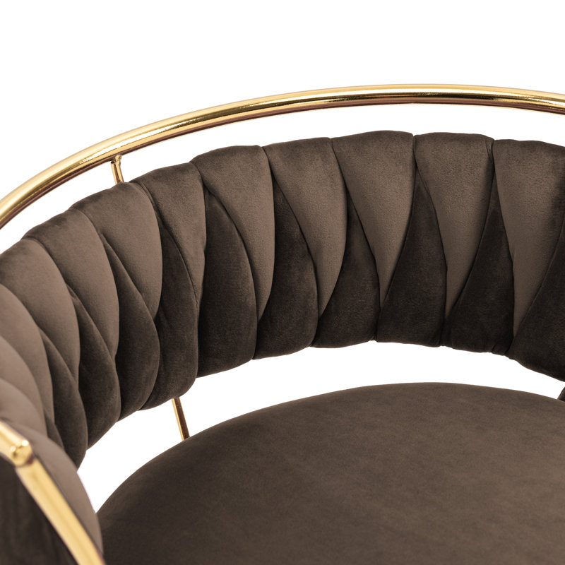 Tabouret de bar Christal, Café, Or