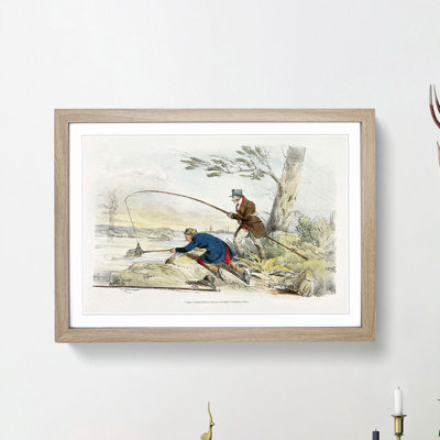 Two Men Fishing by Henry Alken - Picture Frame Painting Print