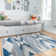 Blue Grey Aztec Power Loom Rug