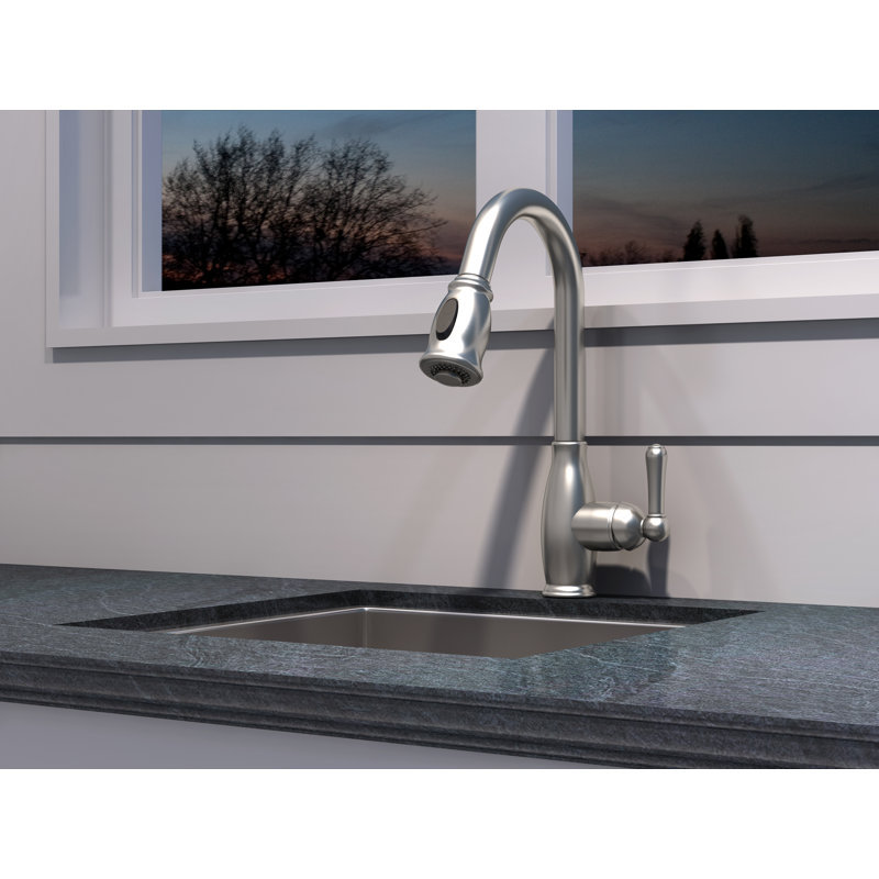 Olympia Faucets Accent Pull Down Kitchen Faucet, PVD Brushed Nickel