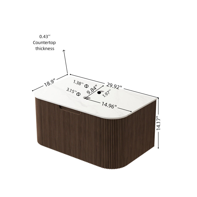 Rowland Single Bathroom Vanity with Stone Top
