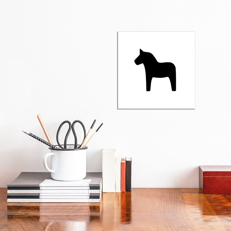Black Horse by Art Mirano - Wrapped Canvas Painting, 30.48cm H x 30.48cm W x 1.905cm W