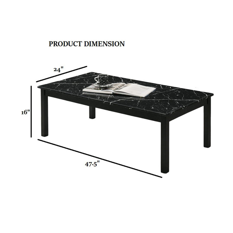 Contemporary Style 3Pc Table Set, Black