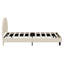 EU & UK Size Kids Velvet Bed Frame, Scalloped Shell Upholstery Bed with Height-Adjustable Headboard-2109734727-2098748969