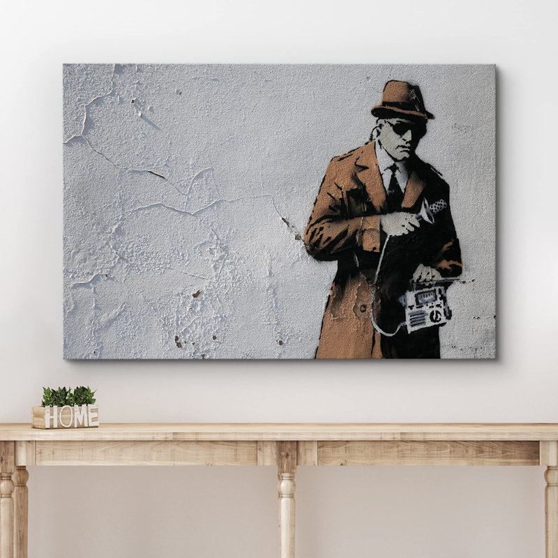 Impression sur toile Banksy, Toile tendue, H 12 po x l 18 po x P 1,5 po