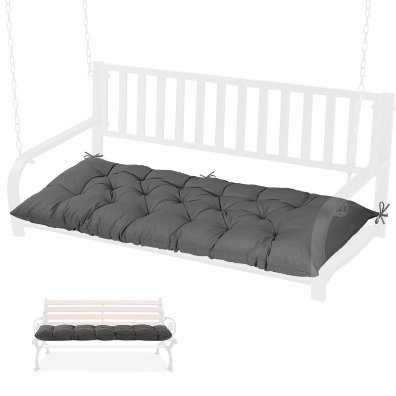 Coussin de banc d'extérieur 60 po x 20 po, coussin de siège de patio imperméable avec attaches, coussin de remplacement pour balancelle, banc de jardin, utilisation intérieure / extérieure