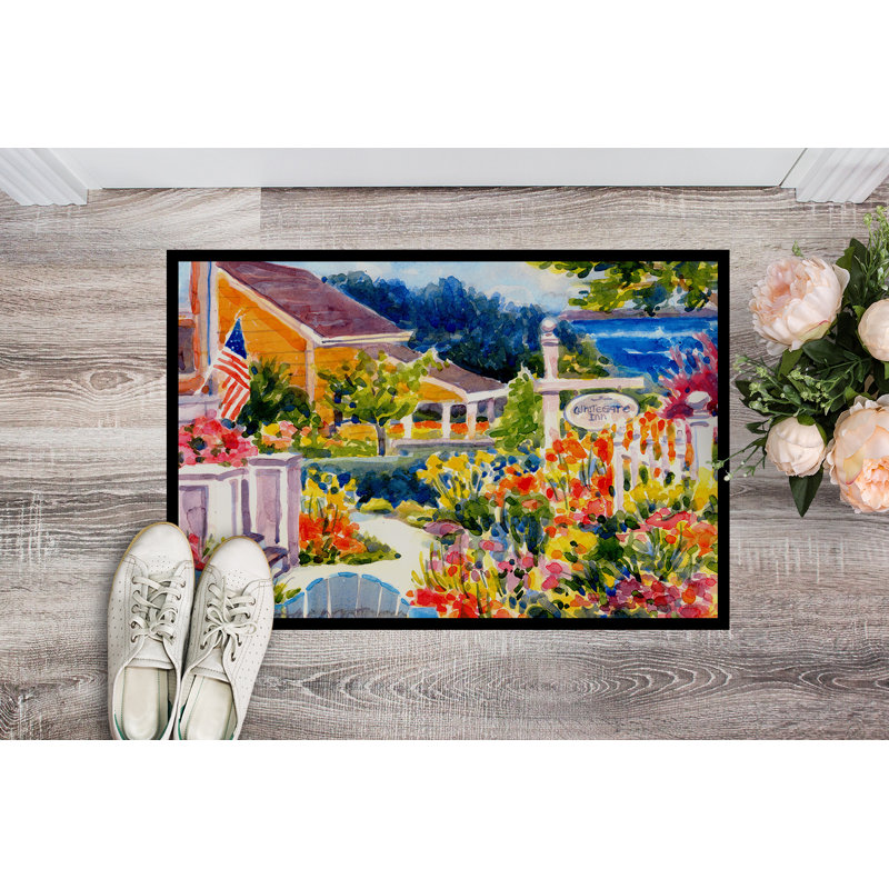 Tapis de porte intérieur anti-dérapant maison Mooresville, Rectangle 1 pi 6 po x 2 pi 3 po
