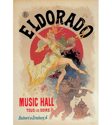 « eldorado music hall » par jules cheret affiche rétro
