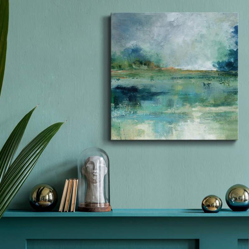 Île émeraude - reproduction sur toile tendue, H 16 po x l 16 po x P 1 po