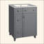 Meuble-lavabo 24 po avec lavabo en céramique, 2 tiroirs, 1 porte à fermeture en douceur-1920943542