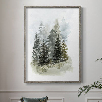 Washy Treeline I Framed Print - Solid Wood