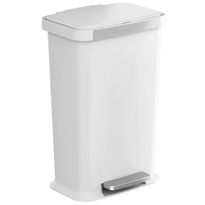 Itouchless Softstep 13.2 Gal / 50l Step Pedal Kitchen Trash Can With Odour Filter, Durable Dent-proof Plastic Construction And Stainless Steel Trim, Garbage Bin With Lid For Home Office, Bedroom