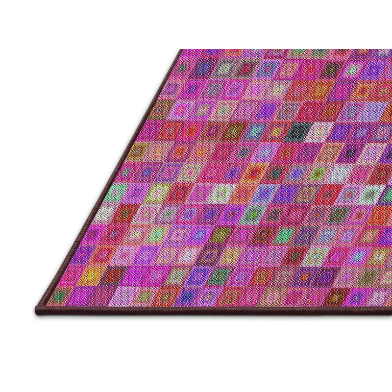 Tapis de zone mauve à motifs Jennerstown, Rectangle 5 pi x 7 pi