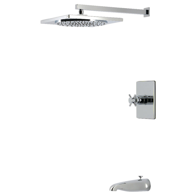 Kingston Brass Concord Single-Handle Pressure Balanced Tub and Shower Faucet, Polished Chrome