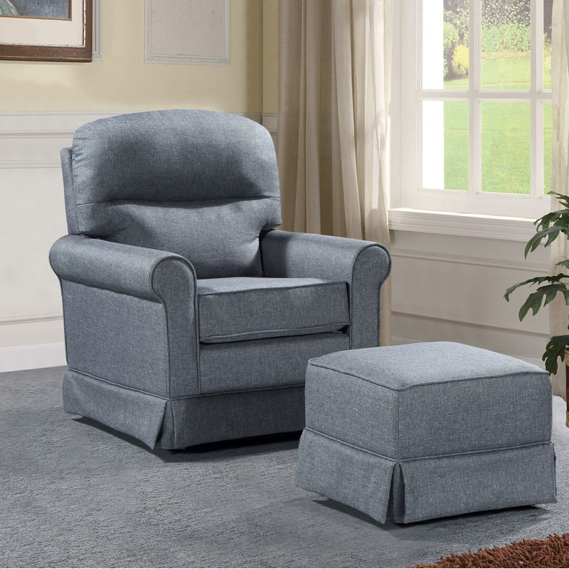 Fauteuil oscillant pivotant et repose-pieds Reith