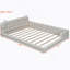 Grand lit plateforme tapissier avec 2 lumières de lecture blanches