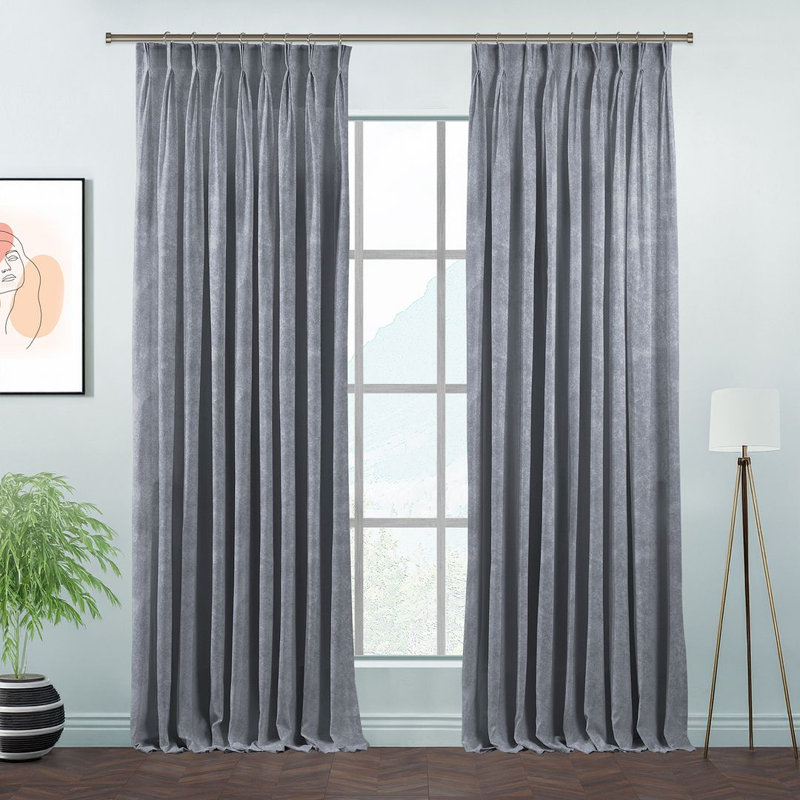 Room Darkening Single Curtain Panel, Light Grey, 190cm Width x 245cm Drop