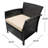 2Pcs Outdoor St Chairs - Waterproof Fabric Cushions Brown + Tan Comfy ( Of 2) Pe With Iron Stylish