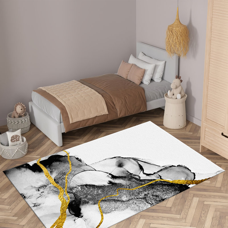 Floral Elegance Non Woven Thin Type Printed Rug Featuring Vibrant Blossom Pattern for Indoor Use in Living Room and Bedroom Spaces