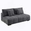 Canapé modulaire en chenille gris choisi avec 2 chaises, repose-pieds et coussins décoratifs pour un confort moderne