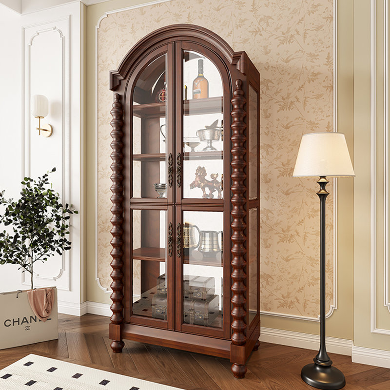Nut-brown Solid Wood+Glass Display Cases, Nut Brown