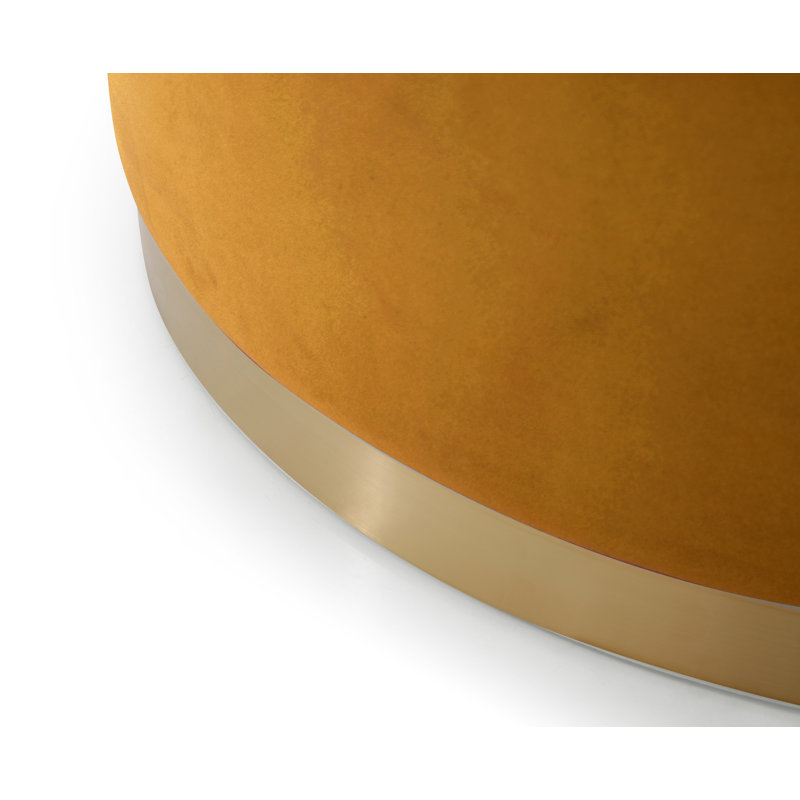 Manufactured Wood Accent Stool, Mustard, Gold