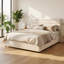 Structure de lit grand format, lit plateforme avec rangement en velours avec 4 tiroirs, support de lattes en bois, aucun sommier requis, assemblage facile, beige-1108669919-1108669916