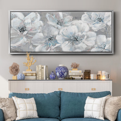 Soft Teal Summer- Framed Canvas