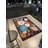 Dark Gray Themed Multi-Colored Rose Patterned Creative Modern Decorative Rug-871419758